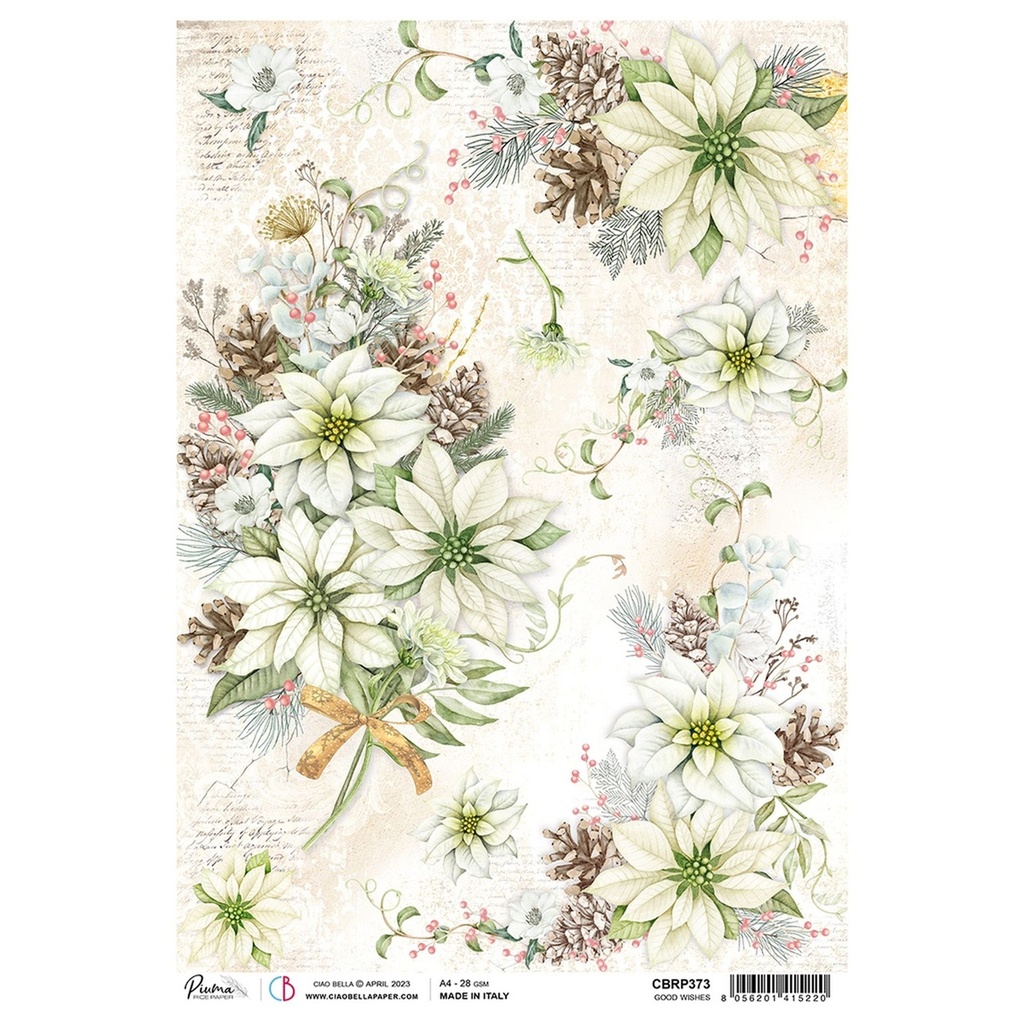 Ciao Bella Paper - Good Wishes A4 rice paper (5 Pack)