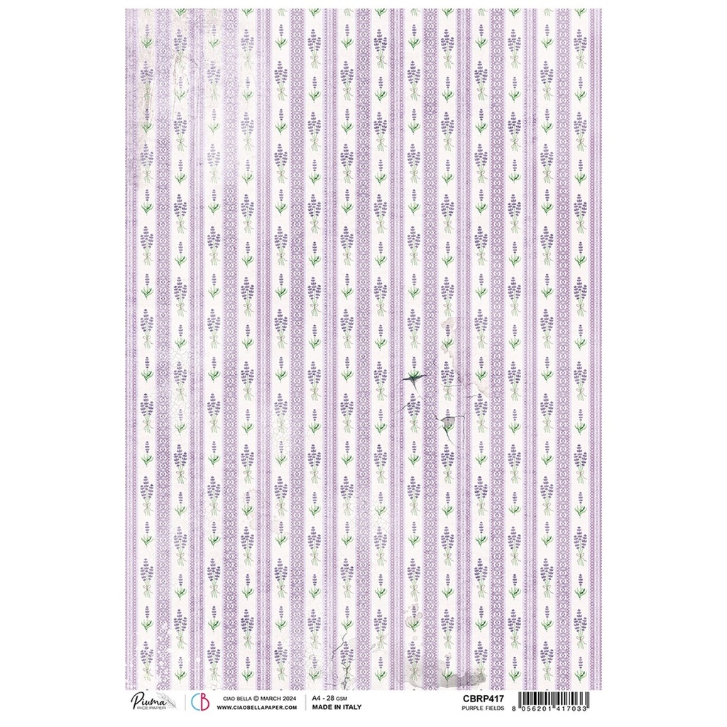 Ciao Bella Paper - Purple Fields A4 Rice Paper A4 (5 pack)