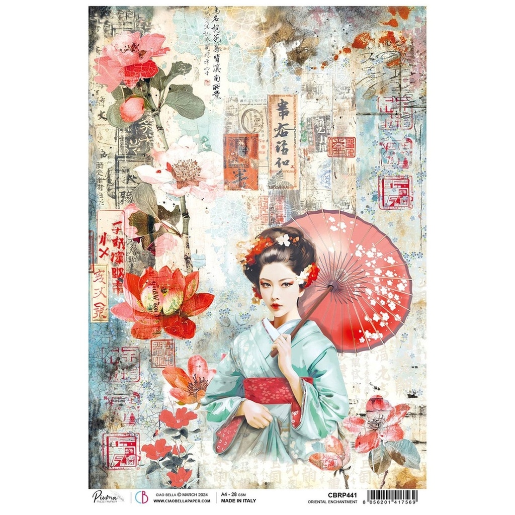 Ciao Bella Paper - Oriental Enchantment A4 rice paper (5 Pack)