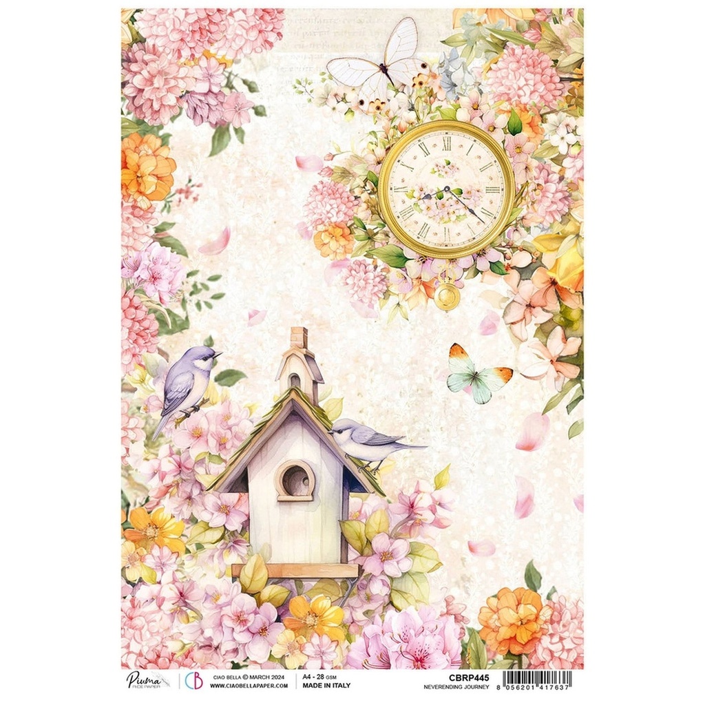 Ciao Bella Paper - Neverending Journey A4 rice paper (5 Pack)