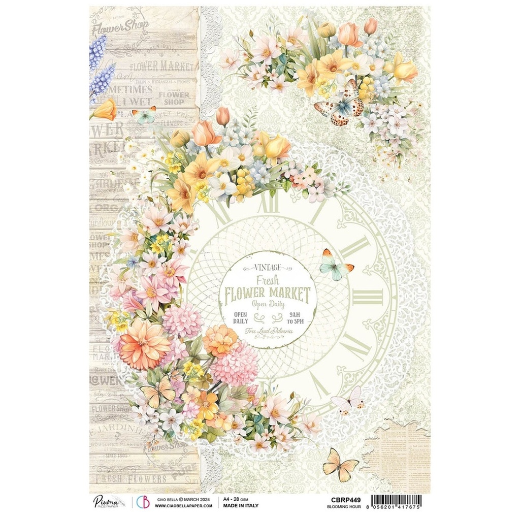 Ciao Bella Paper - Blooming Hour A4 Rice Paper (5 pack)