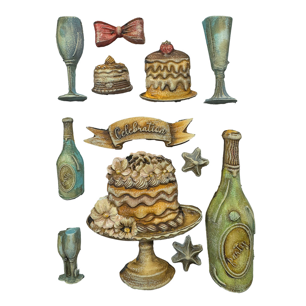 Stamperia - Masquerade - A5 Mini Mould - Flute & Cakes