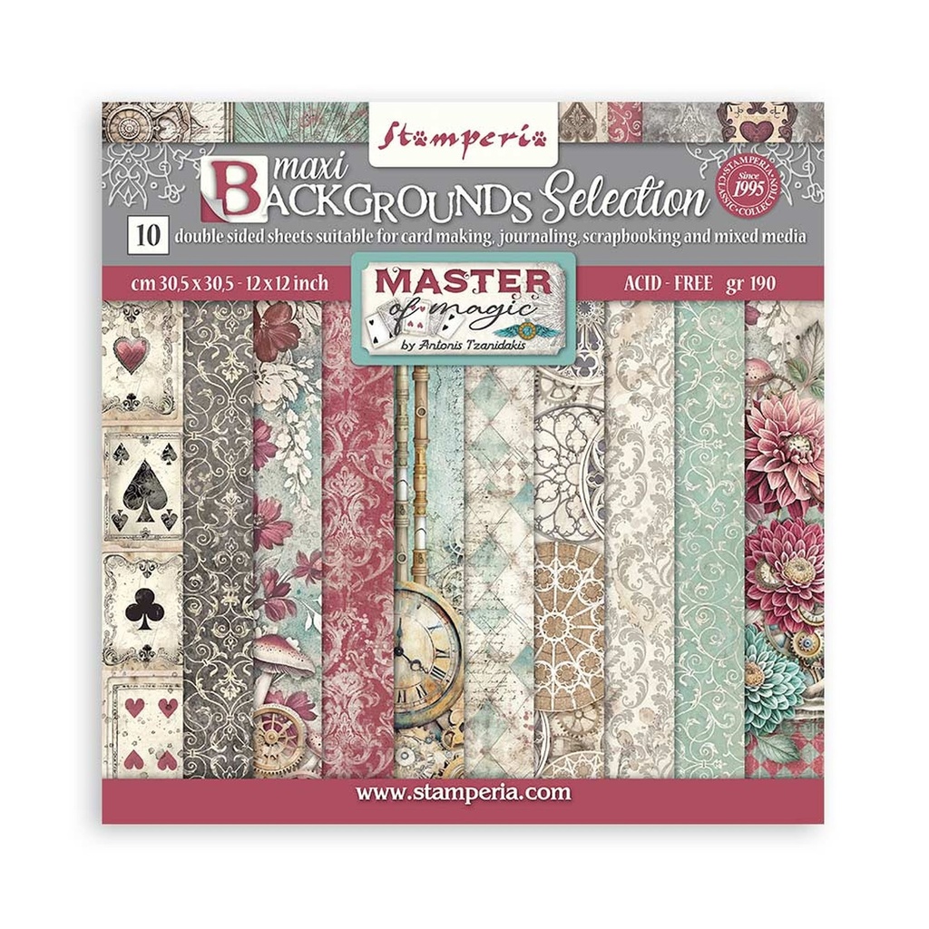 Stamperia - Master of Magic - 12"x12" Backgrounds Scrapbooking Pad 