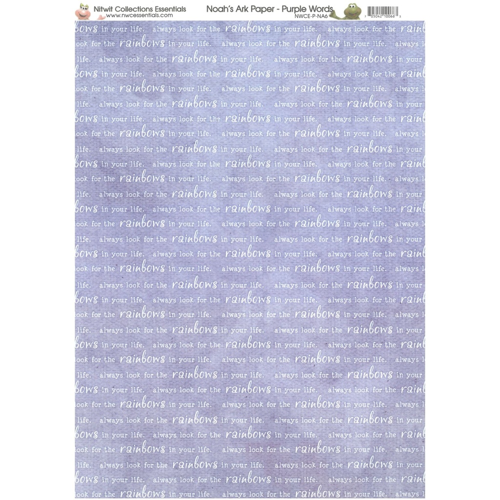 Nitwits Noahs Ark Purple Words Paper A4 pack of 10 sheets        