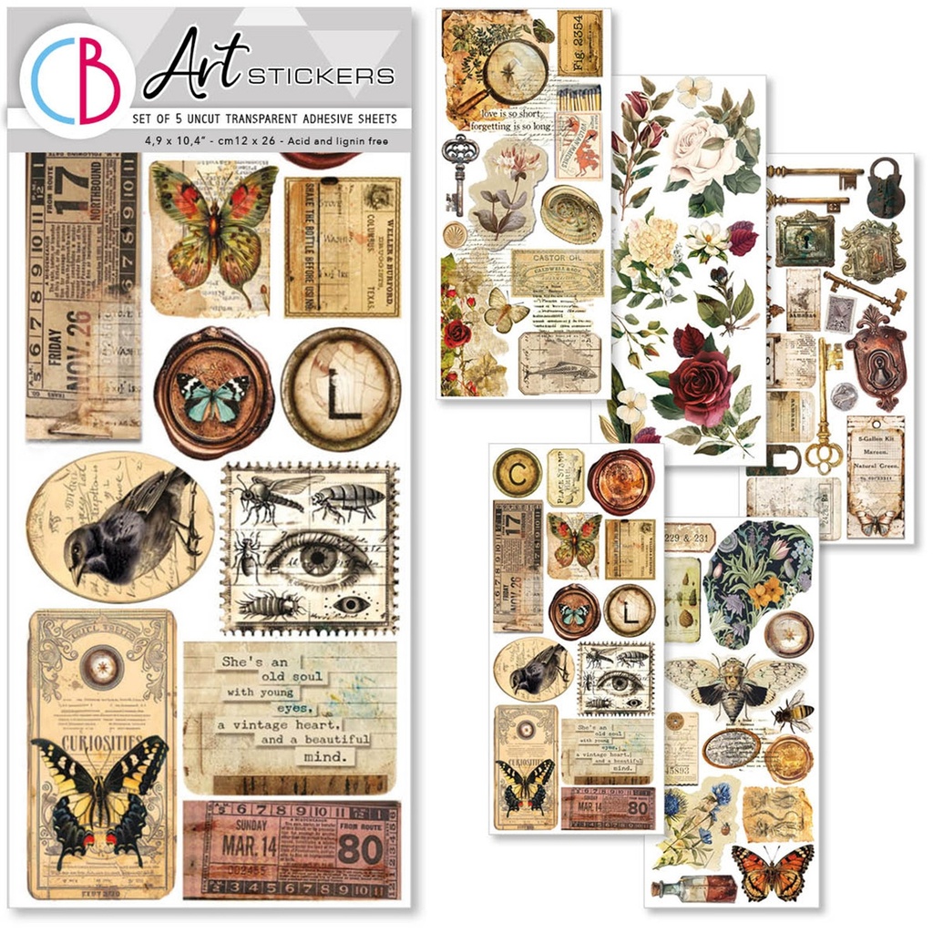 Cabinet of Curiosities transparent adhesive sheets  5/Pkg