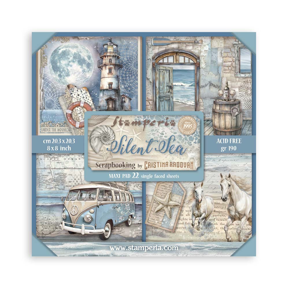 Stamperia Silent Sea Scrapbooking Pad 8"x8" Single Faced