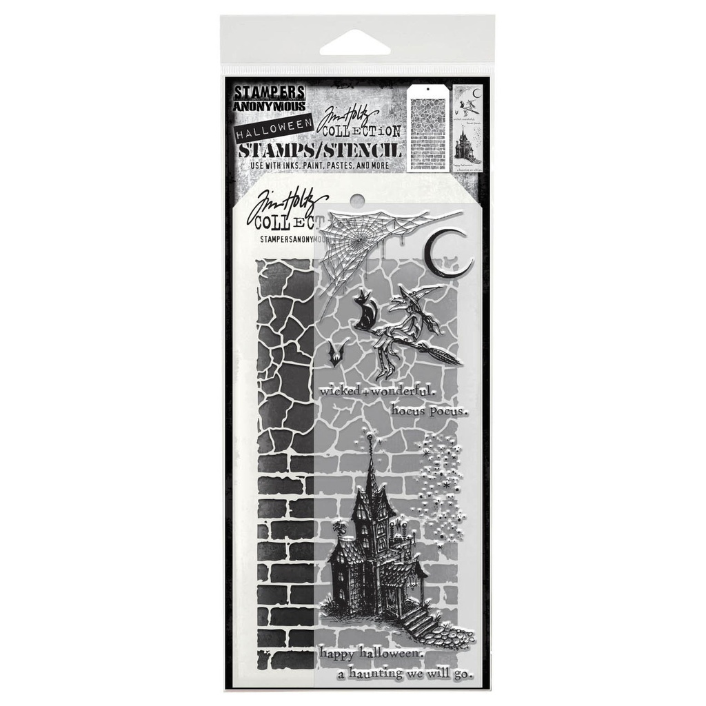 Tim Holtz Mixed-Media Stamps & Stencil Set #66 - BeWitching