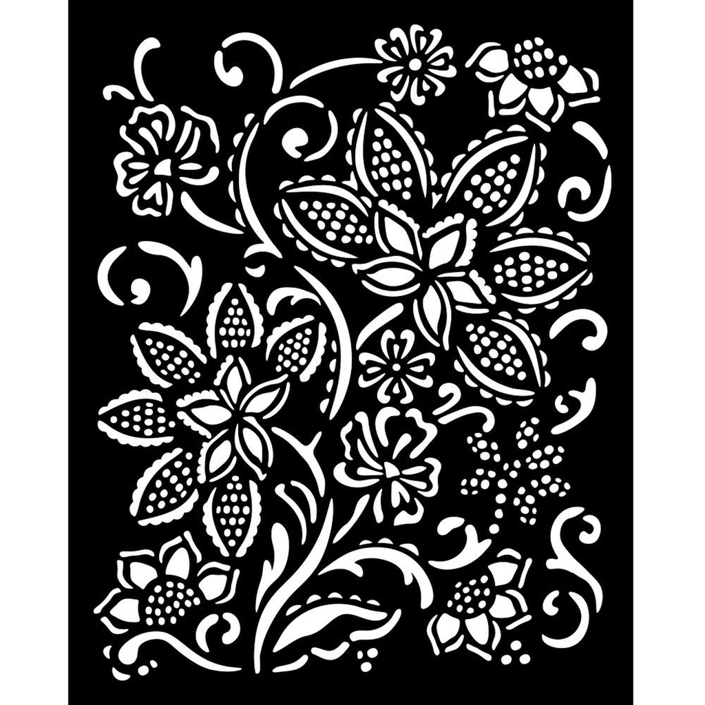 Stamperia - Timeless - Batik Flowers Stencil (20cmx25cm)