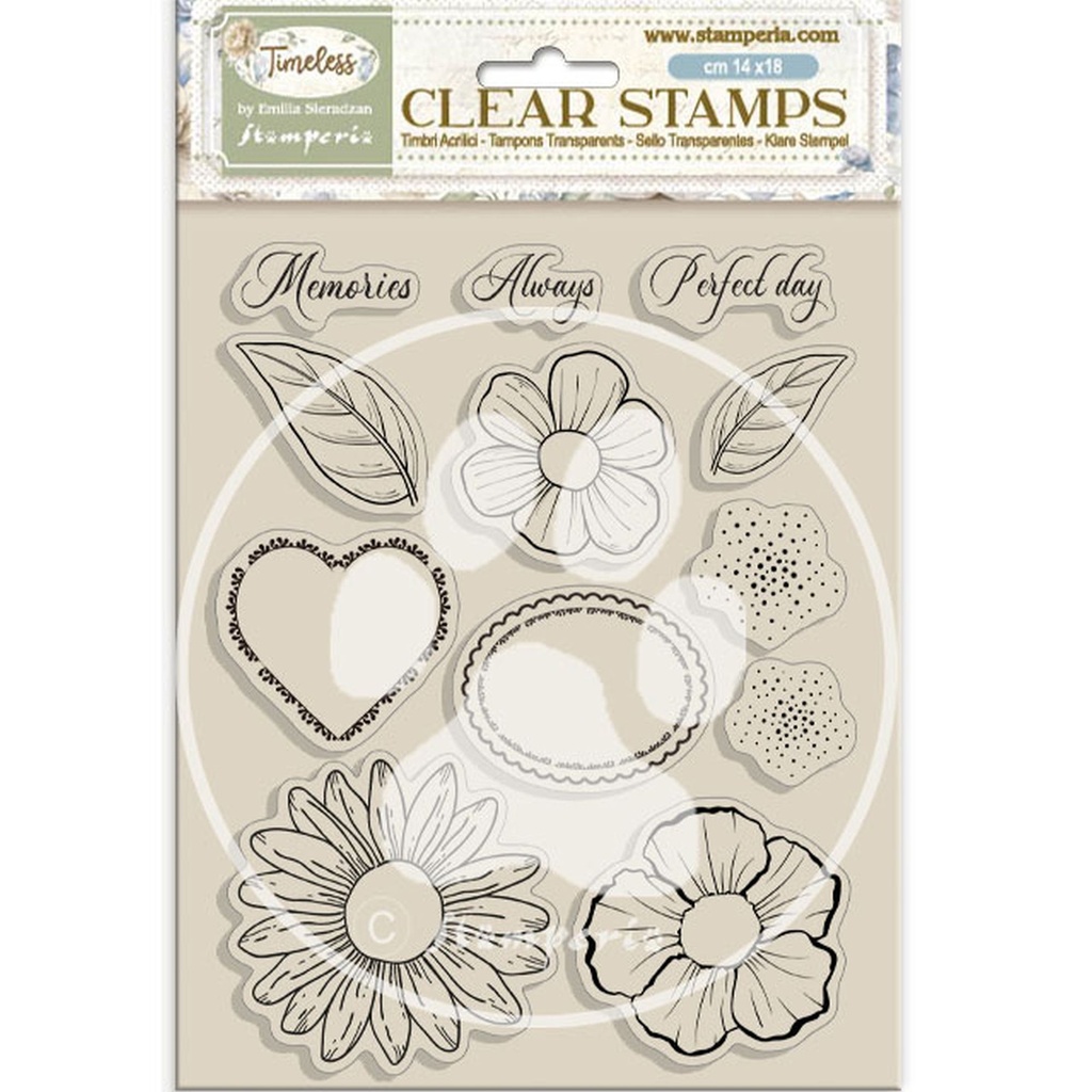 Stamperia - Timeless - Flowers & Hearts stamp set
