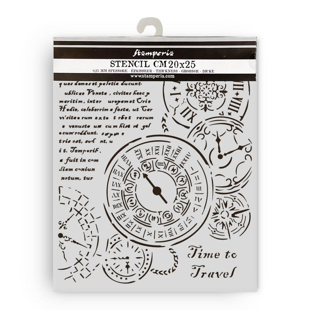 Stamperia - Venice City of Art - Time To Travel Stencil (20cmx25cm)