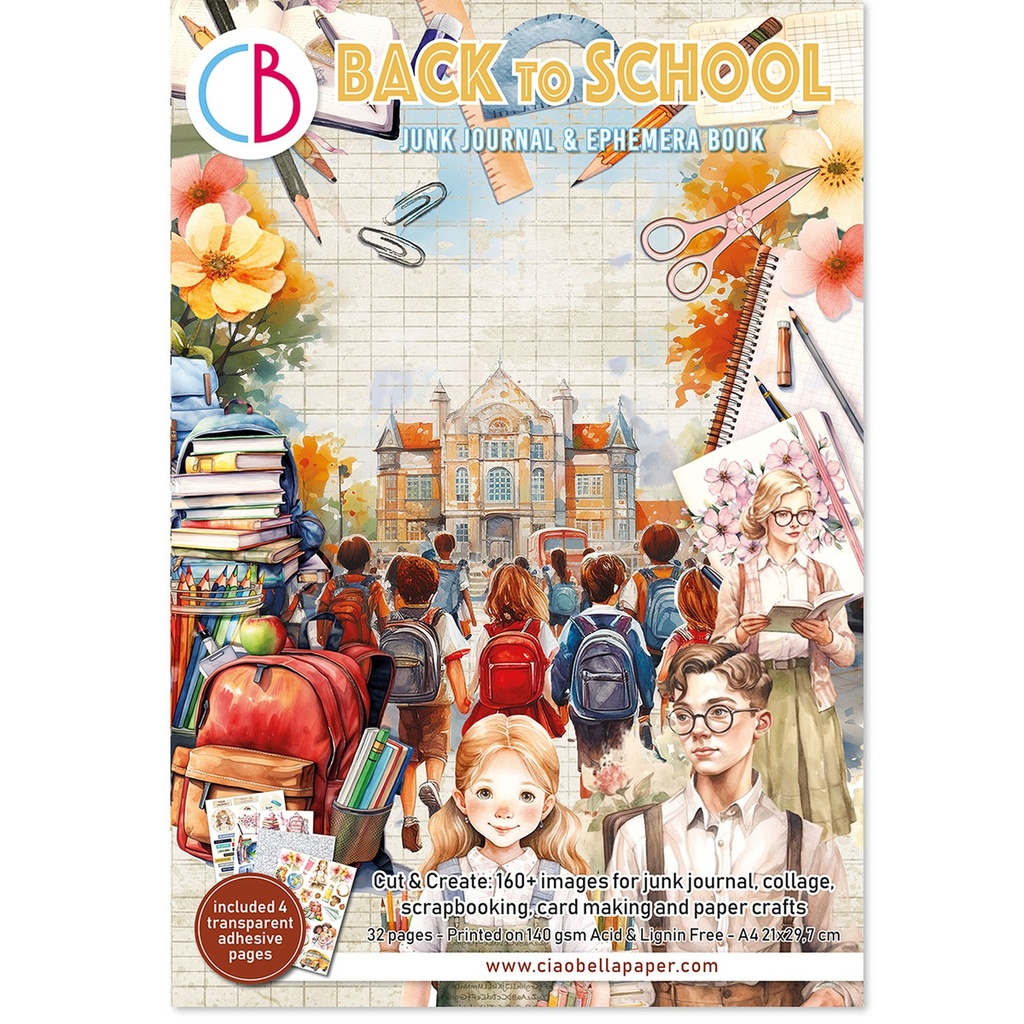 Ciao Bella Paper - Back To School - Junk Journal Ephemera Book