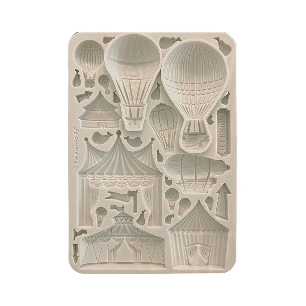 Stamperia -  Alice in Christmas - Circus & Air Balloons A5 Silicon mould