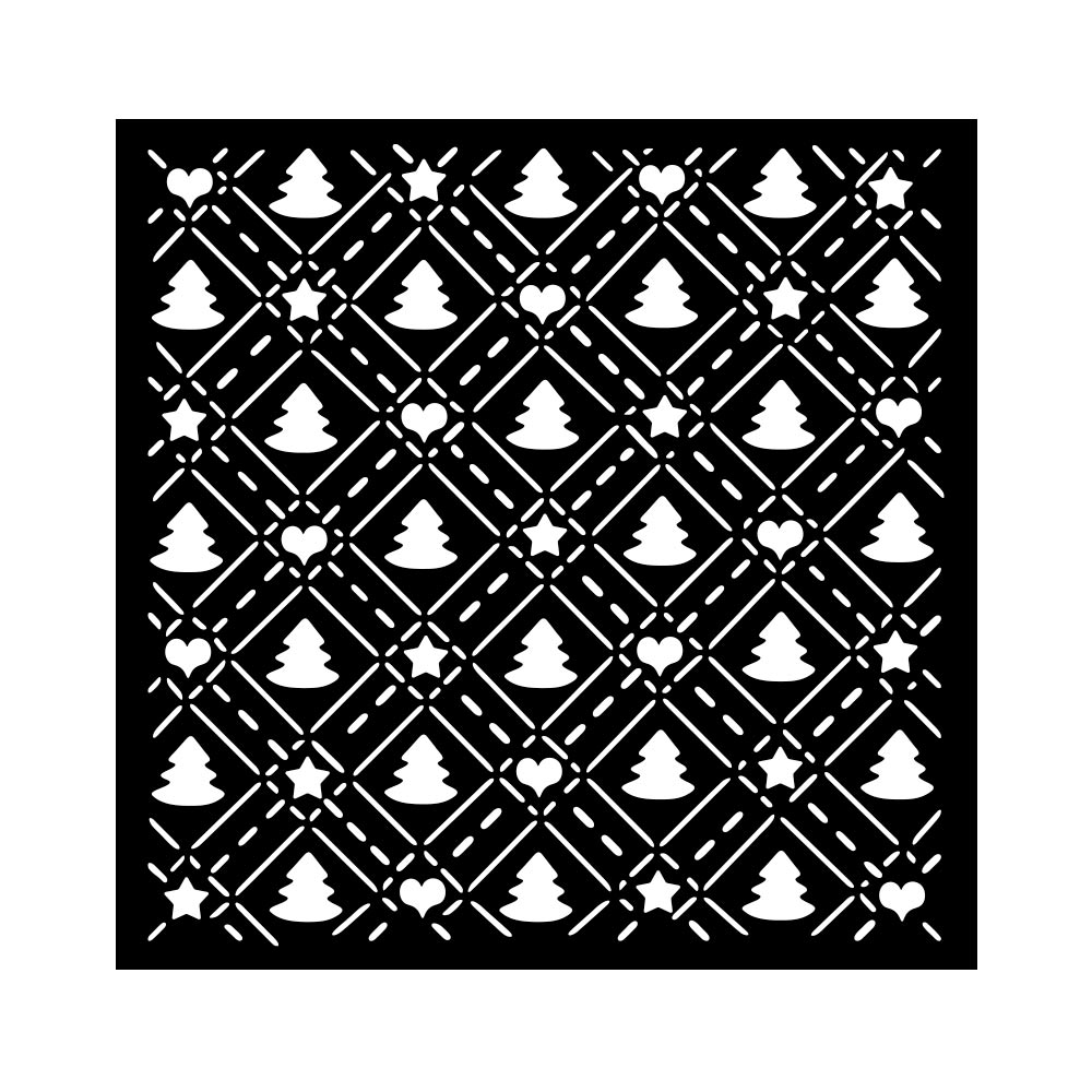 Stamperia - Candy Christmas - Tree Pattern Stencil (18cmX18cm)  
