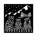 Stamperia - The Owl's House - Owls Stencil (18cmX18cm)  