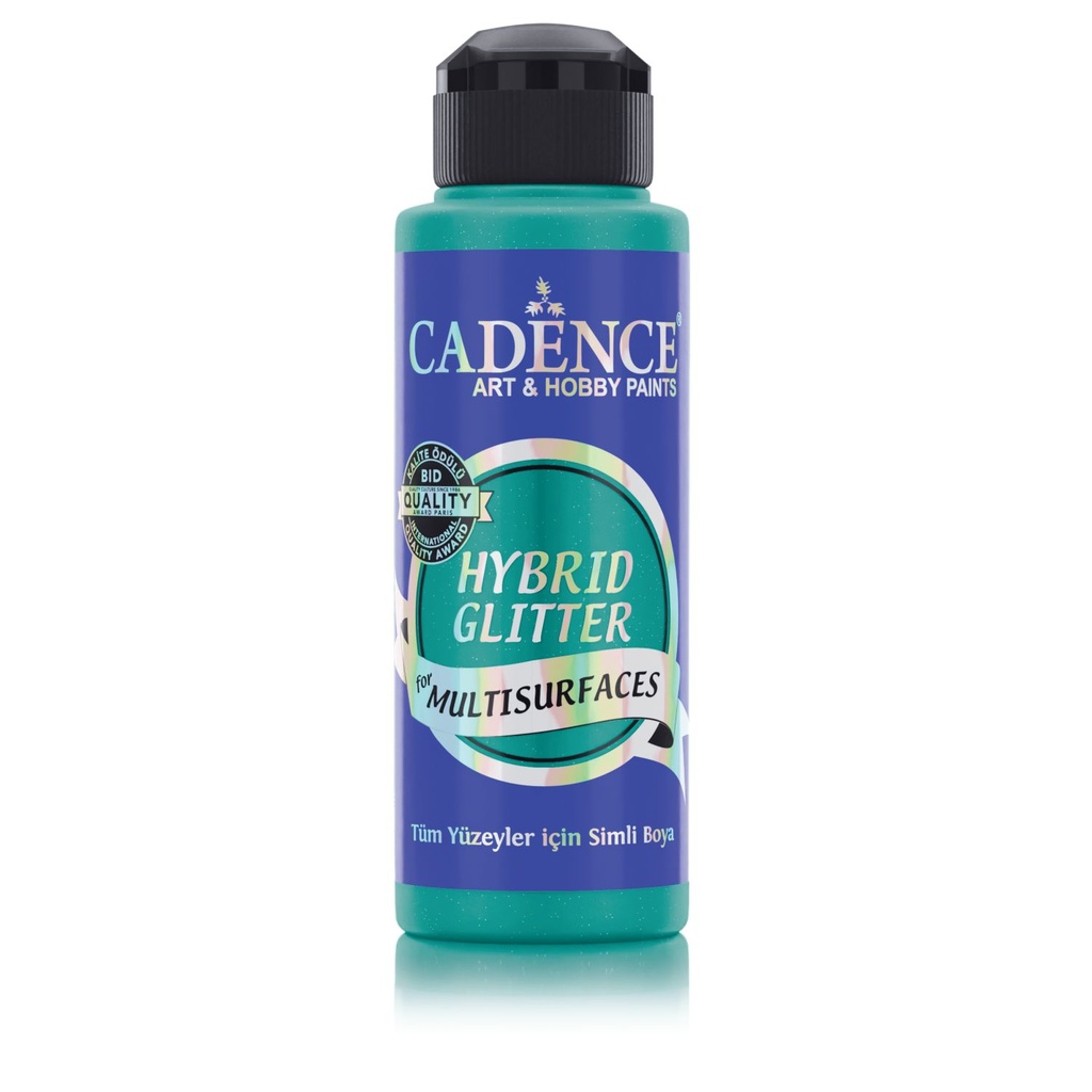 Cadence Hybrid Glitter Paint - Mint Green + Silver Glitter (120 ml)