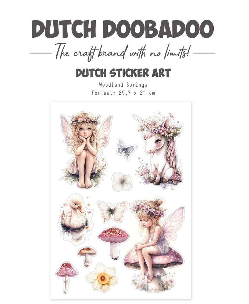 Dutch Doobadoo - Woodland Springs - A4 Transparent Sticker Sheet