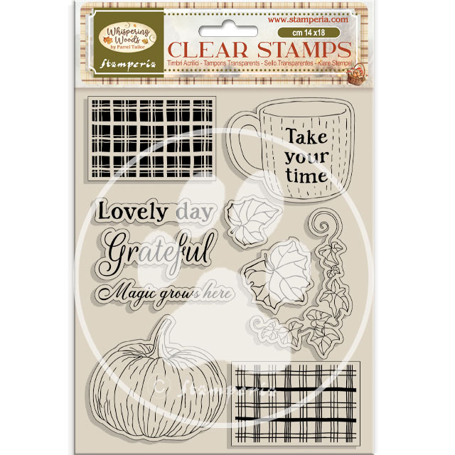 Stamperia - Whispering Woods - Cup and Pumpkins Stamp Set 
