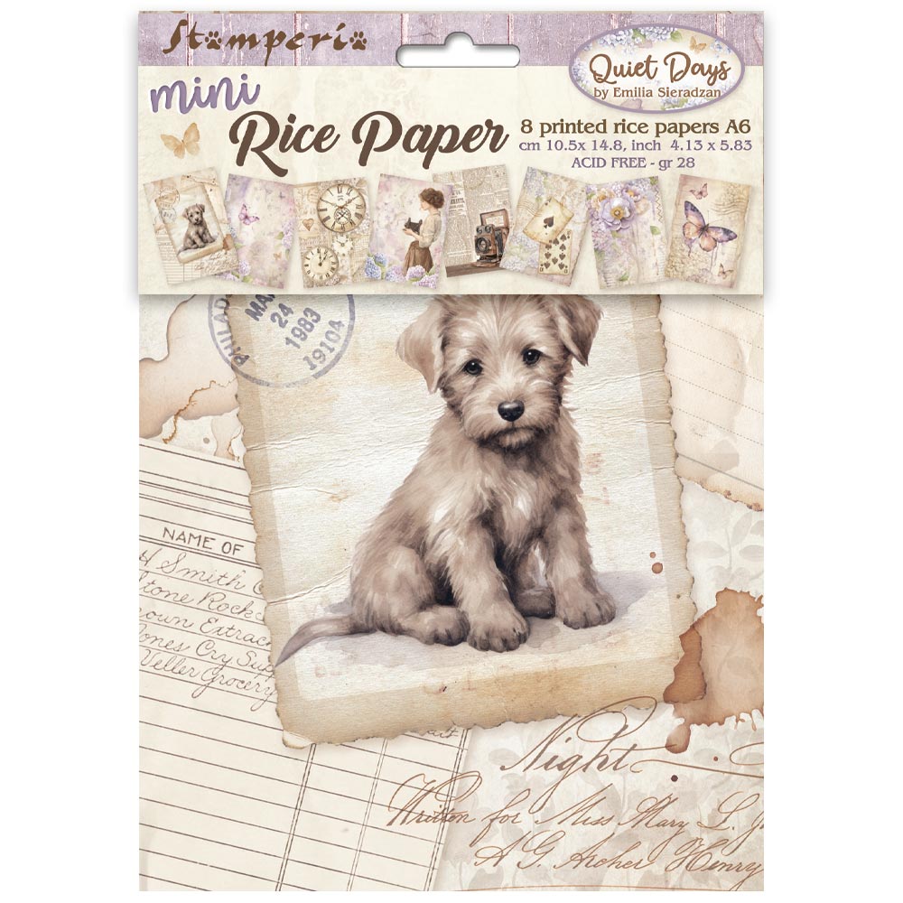 Stamperia - Quiet Days - A6 Mini Rice Paper Selection (8 designs)