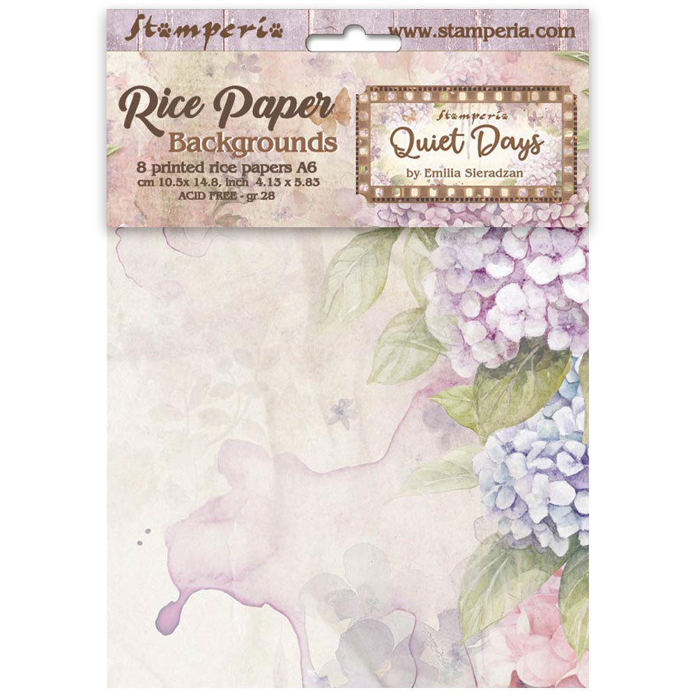 Stamperia - Quiet Days - A6 Backgrounds Rice Paper Selection