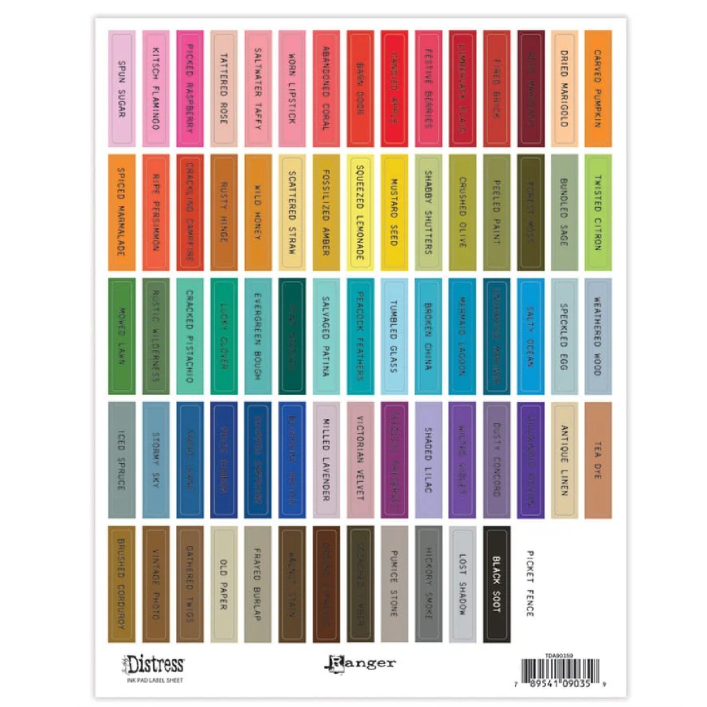 Tim Holtz® Distress Ink Pad Label Sheets - Black Writing
