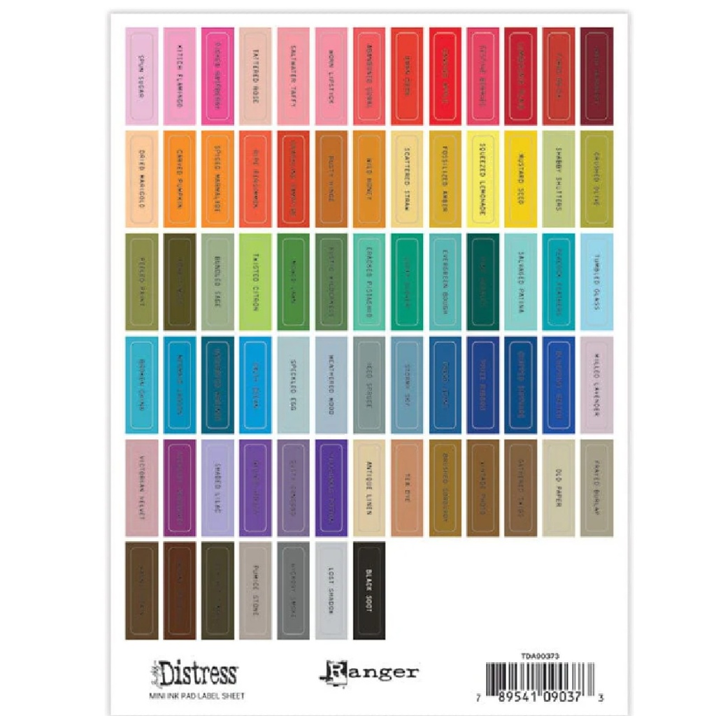 Tim Holtz® Distress Mini Ink Pad Label Sheets - Black Writing