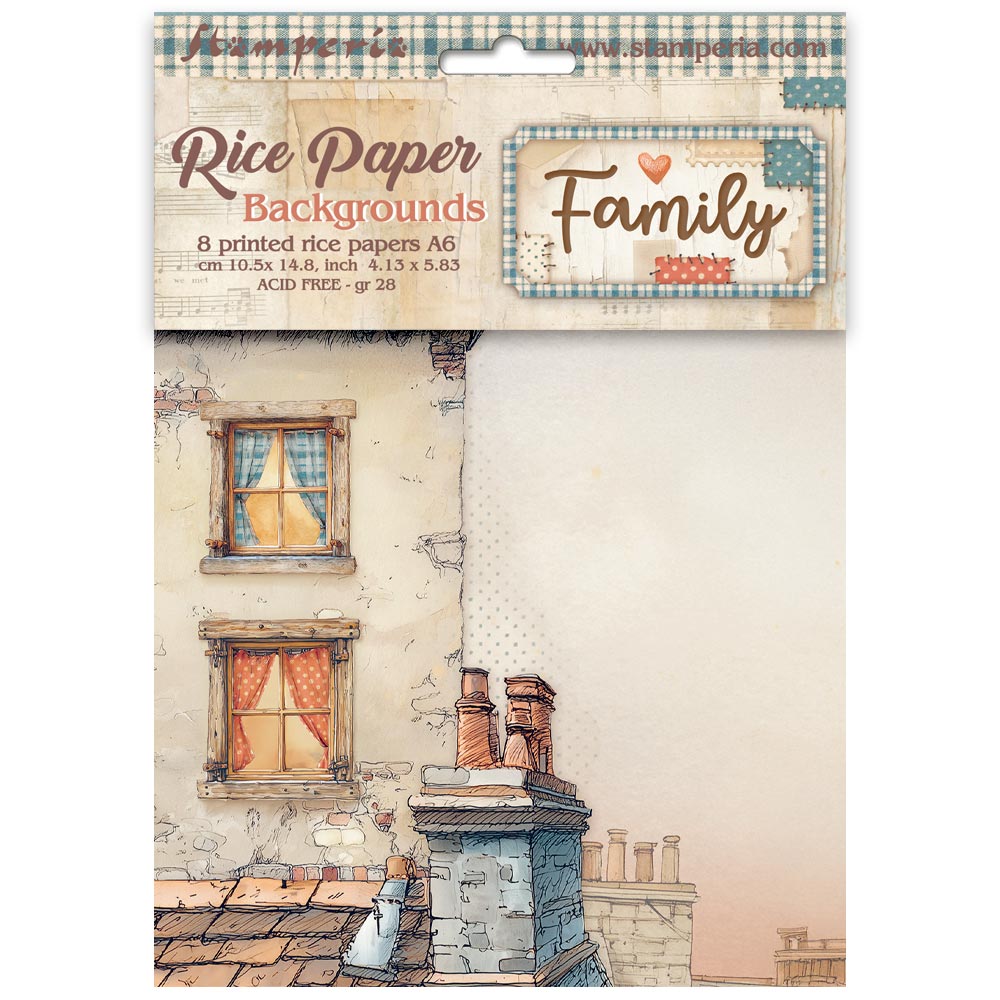 Stamperia - Family - A6 Rice Paper Backgrounds (8 designs)