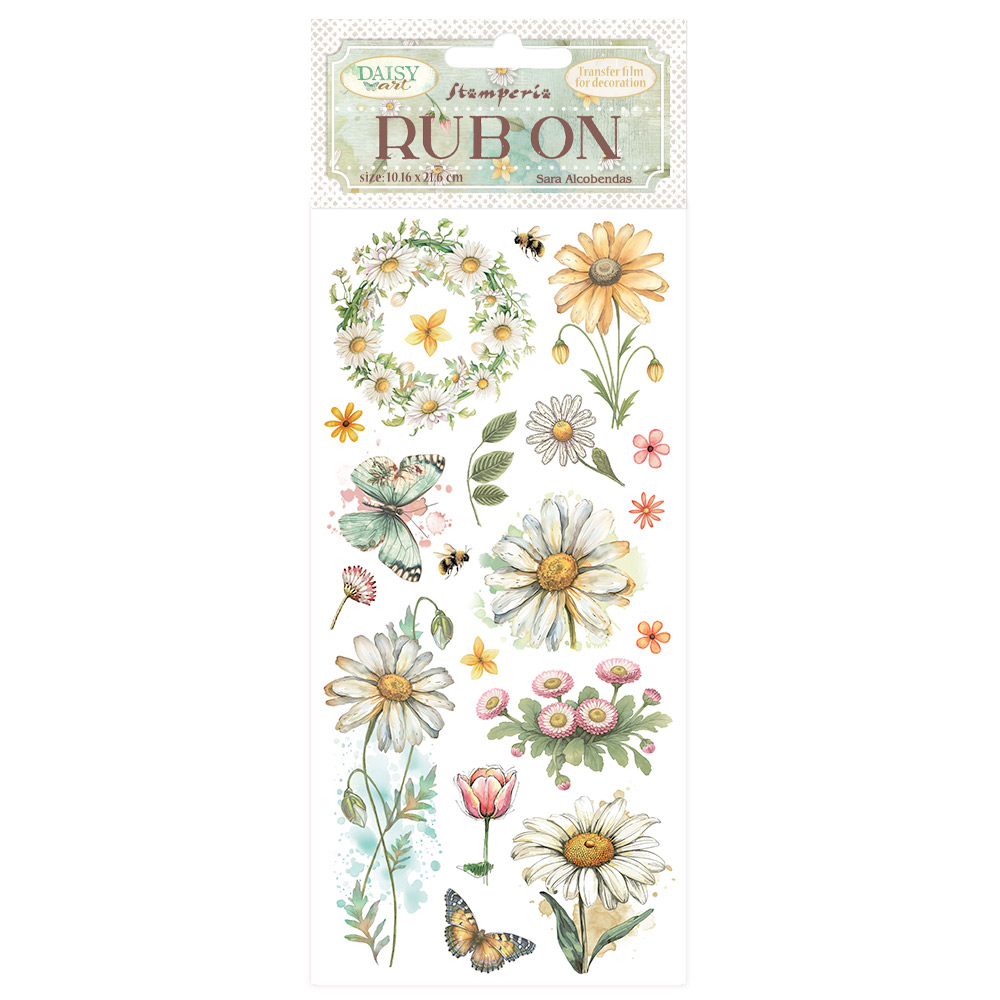 Stamperia - Daisy Art - Rub on - Daisy and Butterfly 