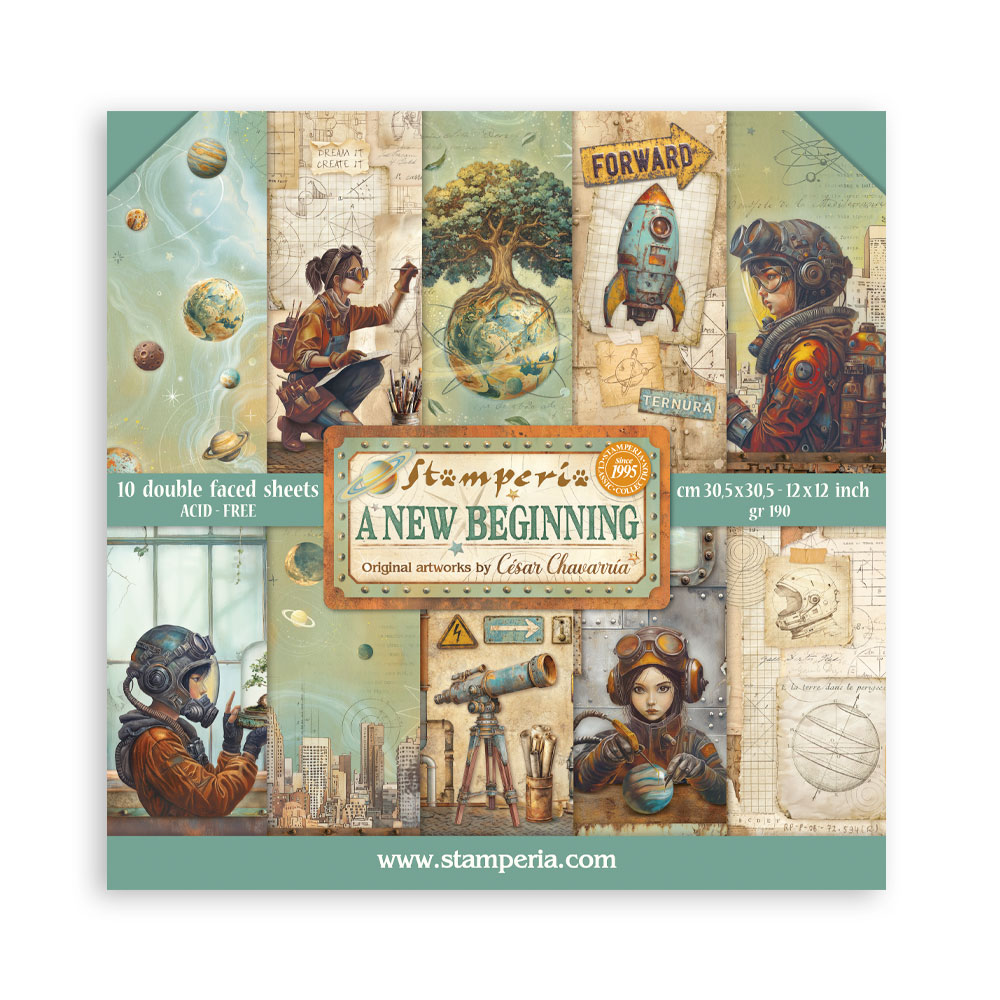 Stamperia - A New Beginning - 12"x12" Double Sided Scrapbooking Pad