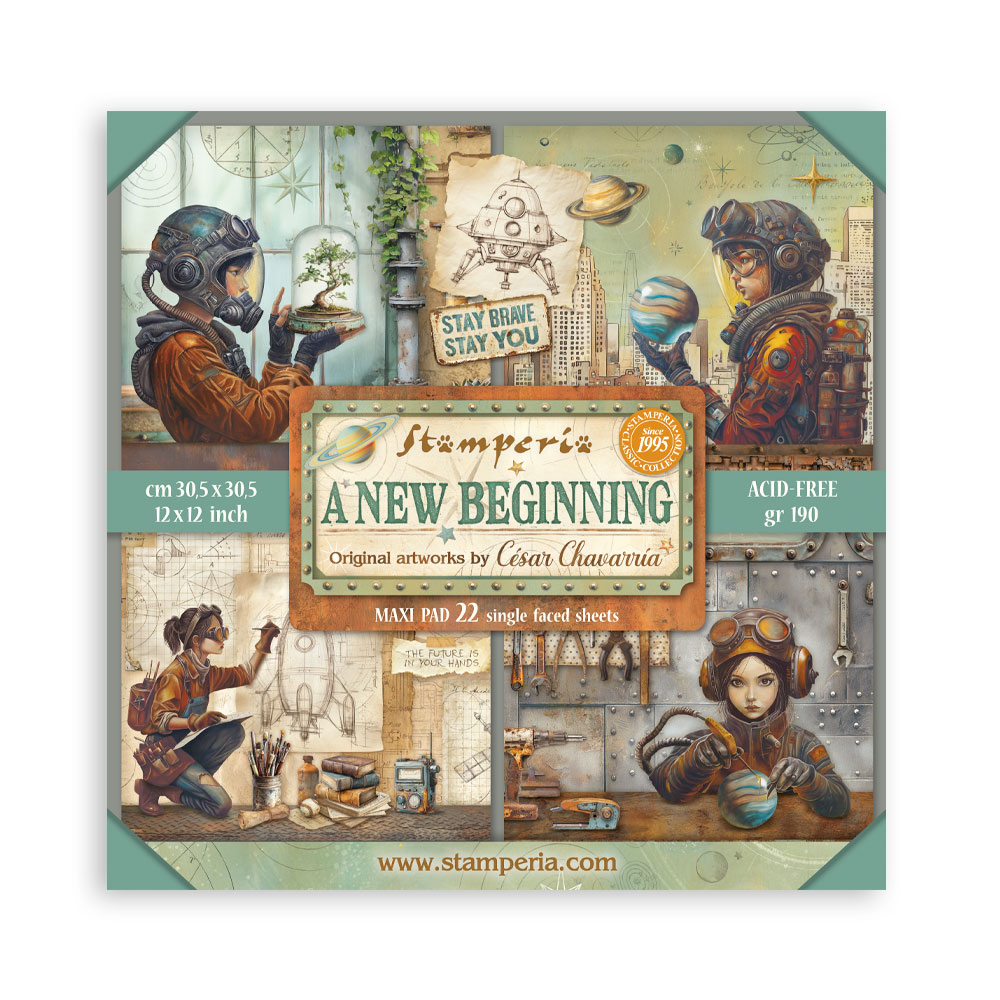 Stamperia - A New Beginning - 12"x12" Single Faced Scrapbooking Pad 