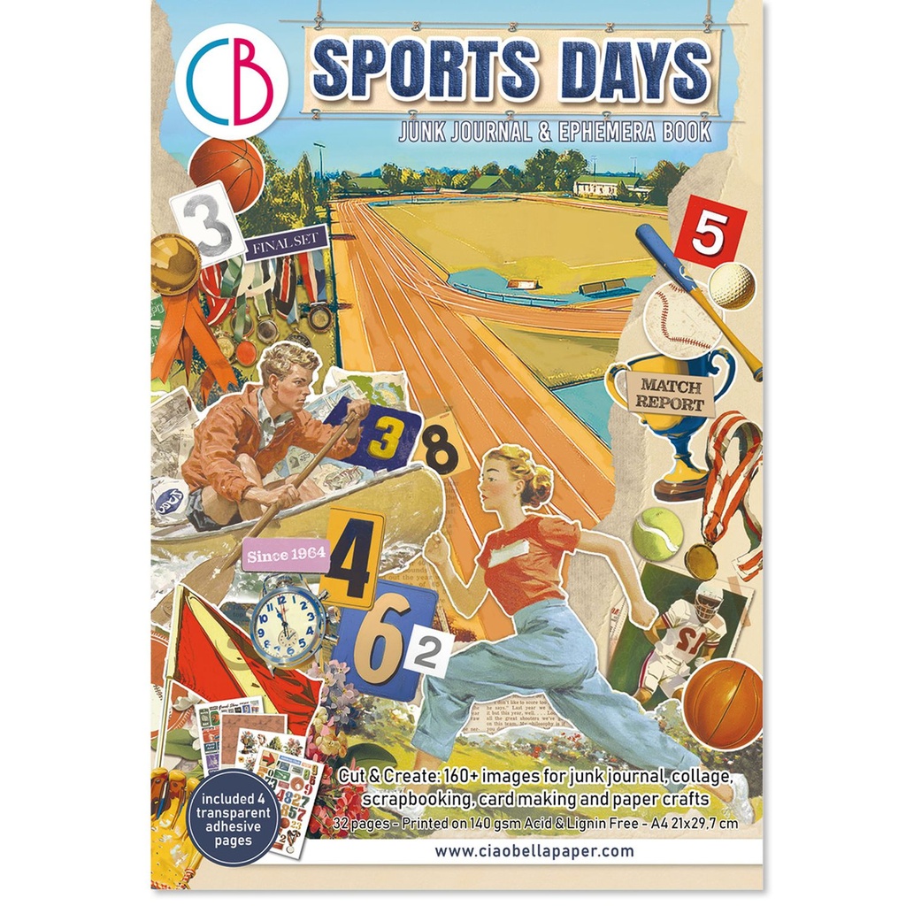  Ciao Bella Paper - Sports Days - Junk Journal & Ephemera Book 