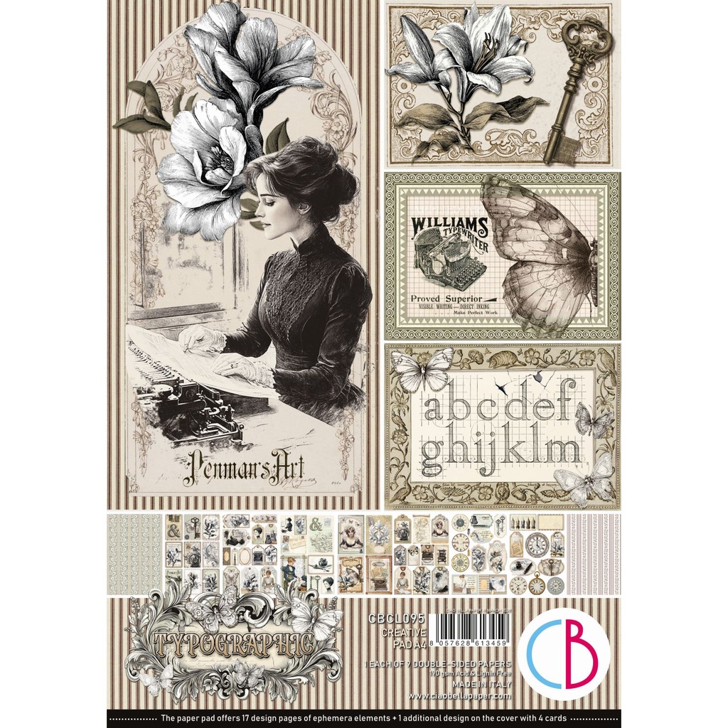  Ciao Bella Paper - Typographic - A4 Creative Pad 
