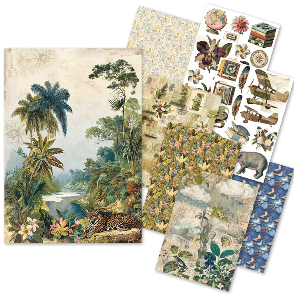  Ciao Bella Paper - Jungle Vibes  - A5 Rice Paper (mixed x8) 