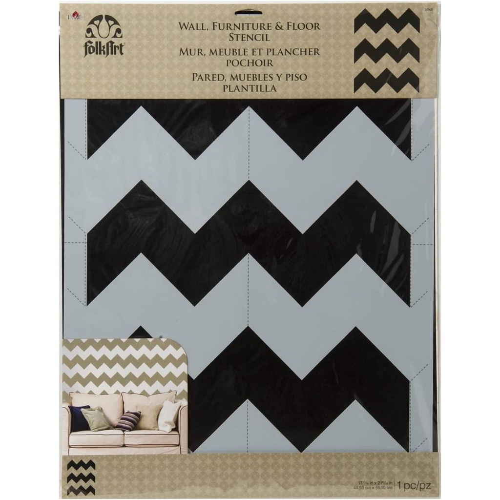 FolkArt Stencil - Chevron Wall 