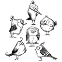 Tim Holtz - Stampers Anonymous Cling Stamps - Bird Crazy