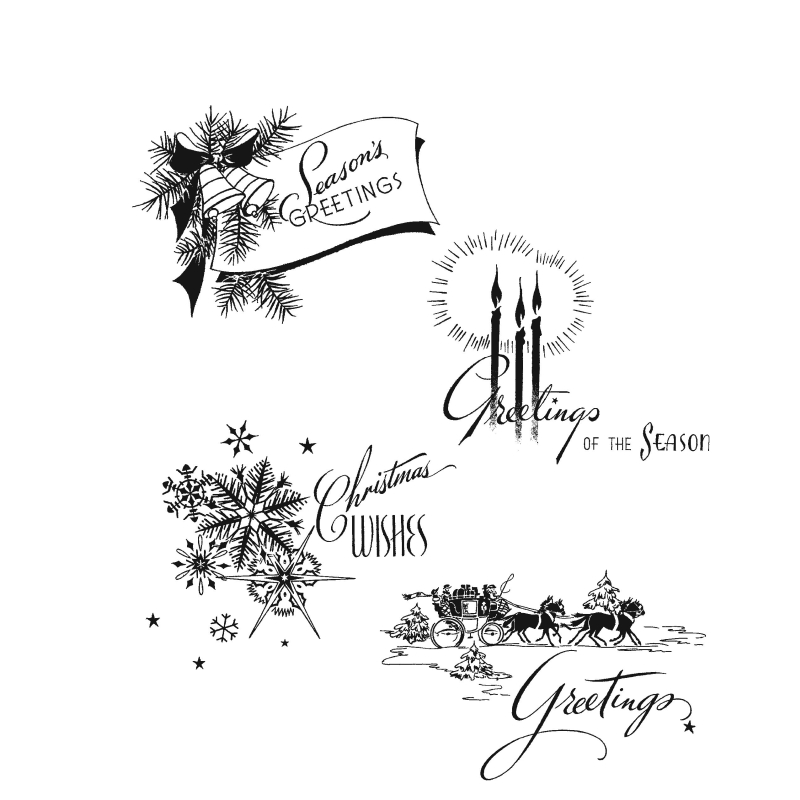 Tim Holtz - Stampers Anonymous Cling Stamps - Holiday Greetings