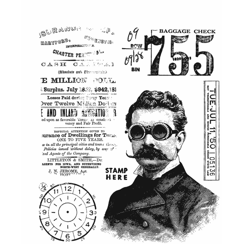 Tim Holtz - Stampers Anonymous Cling Stamps - The Professor 2