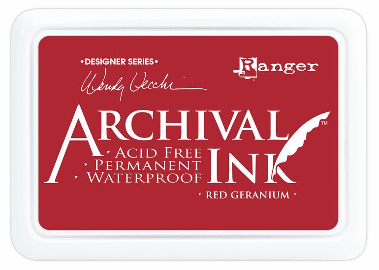 Ranger Archival Ink Pad - Red Geranium