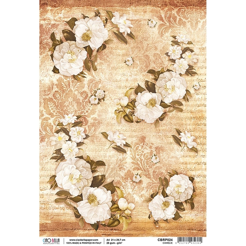 Ciao Bella Paper - Camelie  A4 Rice Paper (Single Sheet)