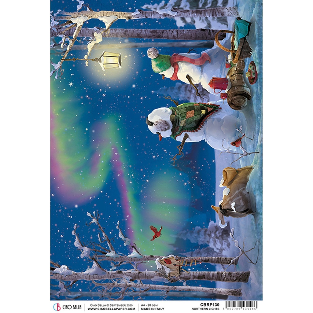 Ciao Bella Paper - Northern Lights A4 rice paper (SINGLE Sheet)