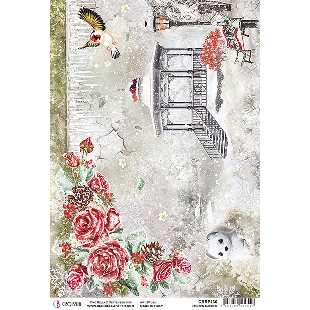 Ciao Bella Paper - Frozen Garden A4 rice paper (SINGLE Sheet)