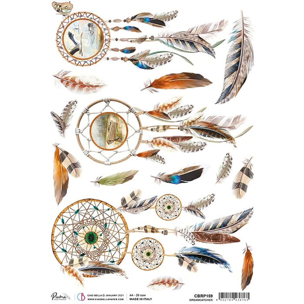 Ciao Bella Paper - Dreamcatcher A4 rice paper (SINGLE Sheet)