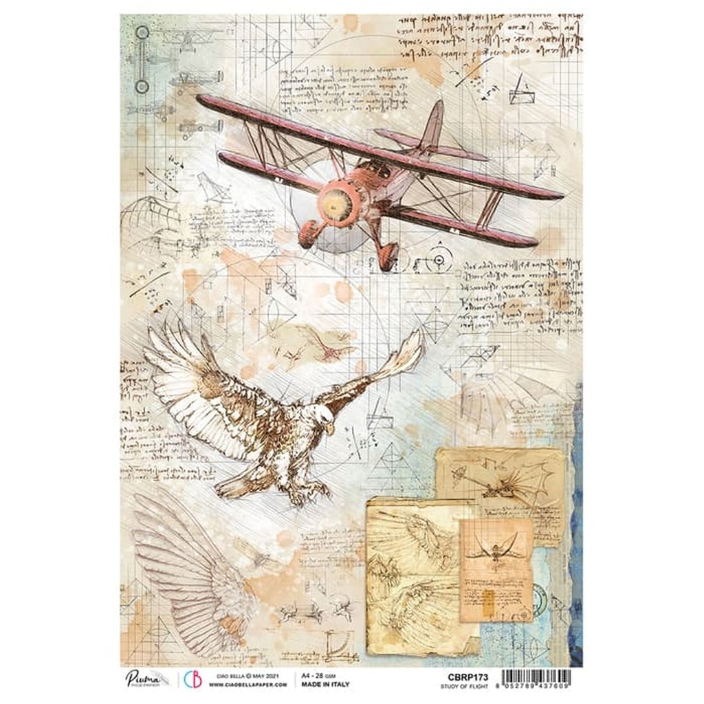 Ciao Bella Paper - Study of Flight A4 rice paper (SINGLE Sheet)