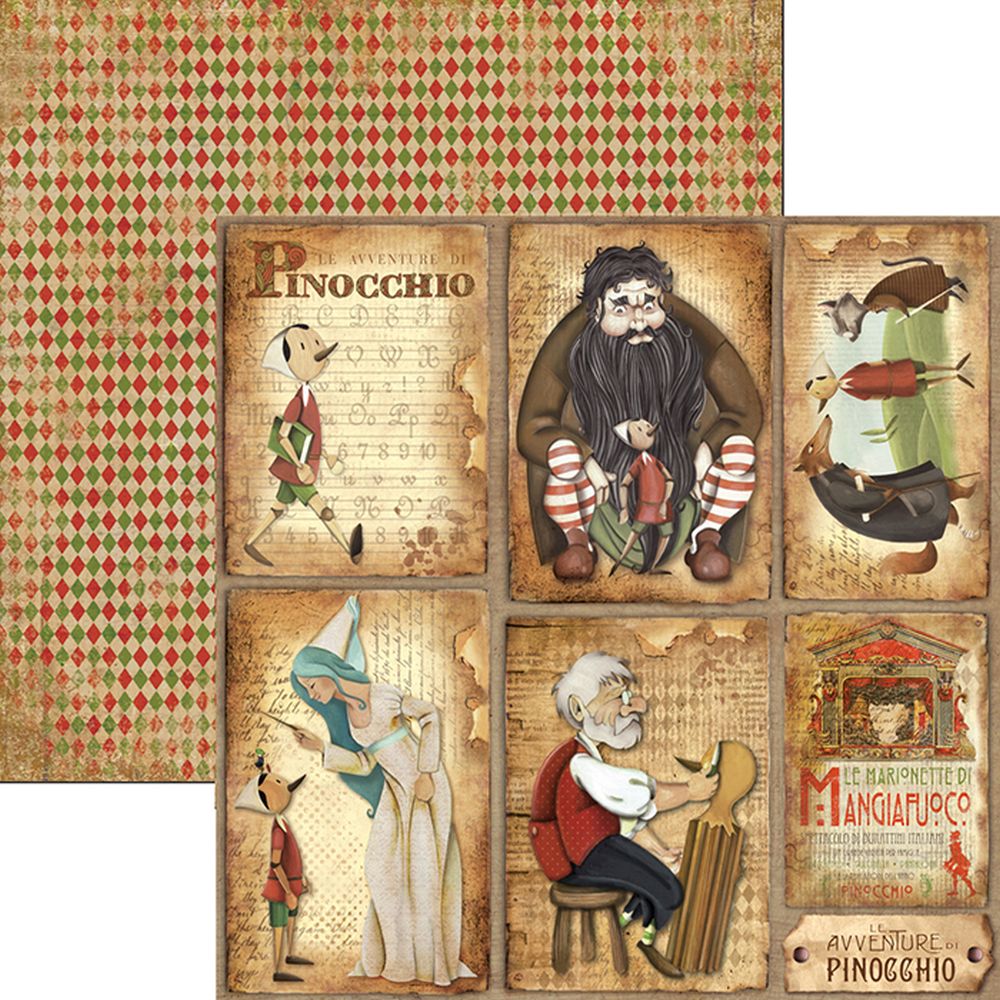 Ciao Bella Paper - Pinocchio Cards 12"x12" (x10)