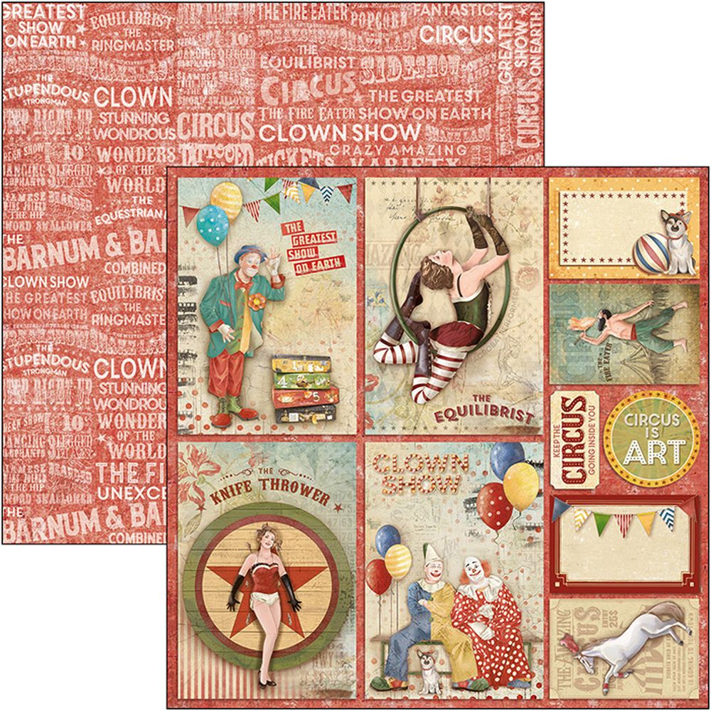 12&quot;x12&quot; Sheets x12 Circus Cards