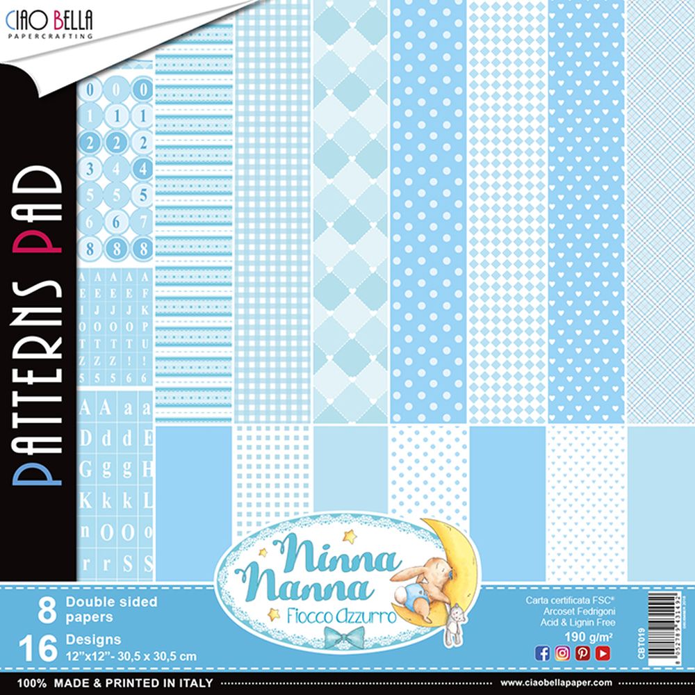 Ciao Bella Paper - Ninna Nanna Boy - 12"x12" Patterns Pad 