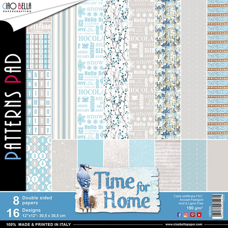 Ciao Bella Paper - Time for Home - 12"x12" Patterns Pad 