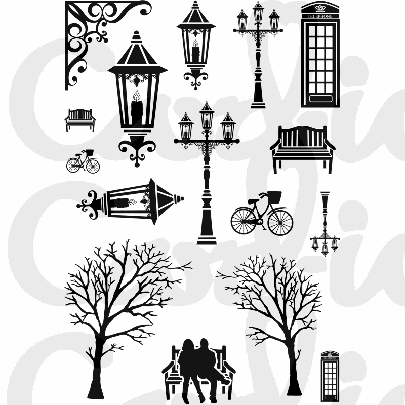 Vintage Christmas Clear Stamp Set