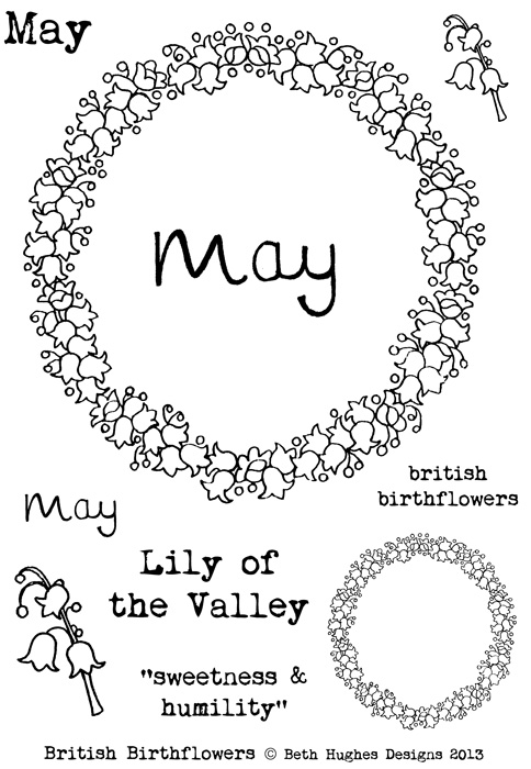Beth Hughes - May Birth flowers stamp set
