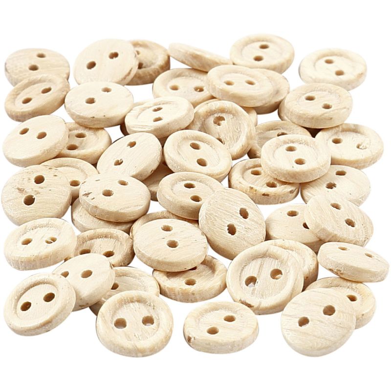 Wooden Buttons 8mm 50pcs