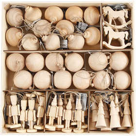 Creativ - Wooden Christmas Ornaments (72pcs)